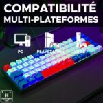 Gaming keyboard - THE G-LAB - KEYZ-HYDRO-BWR/FR - 60% membrane 3 key colors Blue-White-Red - Image 6
