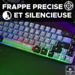 Gaming Keyboard - THE G-LAB - KEYZ-HYDRO-GRB/FR - 60% Membrane 2 colors Gray + Black keys - Image 3
