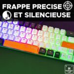 Gaming Keyboard - THE G-LAB - KEYZ-HYDRO-BKWO/FR - 60% Membrane 3 colors Black + White + Orange - Image 3