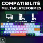 Gaming Keyboard - THE G-LAB - KEYZ-HYDRO-BKWO/FR - 60% Membrane 3 colors Black + White + Orange - Image 6