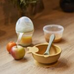 Suction Cup Bowl - THERMOBABY - Silicone - Honey Yellow, non-slip and unbreakable - Image 2
