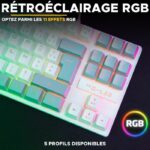 Gaming Keyboard - The G-Lab - KEYZ CAESIUM - RGB - White & gray - TKL - Image 2