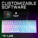 Gaming Keyboard - RGB TKL Membrane - THE G-LAB - KEYZ-CAESIUMT-W/FR - FR Layout - 12 shortcuts - 100% customizable - White – Bild 3