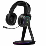 Headphone/Headset Stand - THE G-LAB - K-STAND HYDROGEN - 2 USB ports - Black