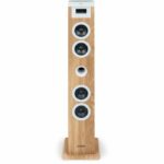 Speaker Tower - THOMSON - Bluetooth/CD/USB/SD - White/Wood - 60W - FM Radio