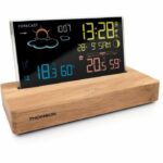 Weather station alarm clock - THOMSON - Dark wood - Temperature display, Hygrometry, Dual alarm, USB-C, Wireless probe - Image 2