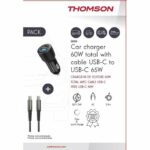 Charger + cable pack - THOMSON - 60 W car charger - 65 W C to C cable - 1.5 m - Image 2