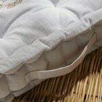 Floor cushion - TODAY - CHARME - Slub x Chambray x Berenice Embroidery - 40 x 40 x 10 cm - Image 2