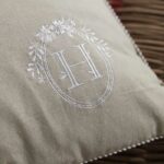Cushion - TODAY - CHARME - Chambray x Petite broderie Berenice - 40 x 40 cm - Image 2