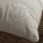 Cushion - TODAY - CHARME - Chambray x Petite broderie Berenice - 40 x 40 cm - Image 3
