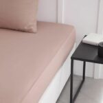 TODAY ESSENTIAL TODAY DRAP - 90 x 190 cm - 1 person - 100% UNE cotton - Sand pink