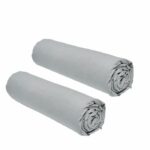 Lot of 2 sheets covers today essential - 160 x 200 cm - 2 100% cotton personal - steel - Image 2