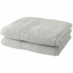 Set of 2 TODAY towels 50×90 cm 100% Cotton – Chalk