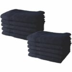Set of 10 TODAY Hand Towels 50×90 cm 100% Cotton – Navy