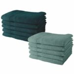 Set of 10 TODAY towels 50×90 cm 100% Cotton – 5 peacock + 5 cecidon