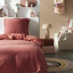 Bedding set - TODAY - 123334 - 1 person - 140x200 cm - Plain cotton gauze - Terracotta