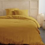 Bedding set - TODAY - 123668 - 2 people - 240x220cm - Plain cotton gauze - Ochre