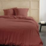 Bedding set - TODAY - 123670 - 2 people - 240x220cm - Plain cotton gauze - Terracotta