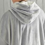 Fleece plaid sweatshirt - TODAY - Long sleeves and pocket - 70 x 87 cm - Grey - Image 2