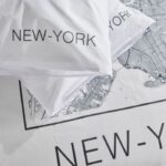 Bedding set - TODAY - JAVA - 2 people - 240x220 cm - Cotton - New York print - White - Image 4