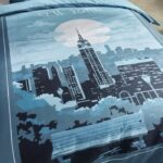 Bedding set - TODAY - JAVA - 2 people - 240x220 cm - Cotton - New York print - Blue - Image 3