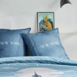 Bedding set - TODAY - JAVA - 2 people - 240x220 cm - Cotton - New York print - Blue - Image 4