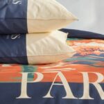 Bedding set - TODAY - JAVA - 2 people - 240x220 cm - Cotton - Paris print - Blue - Image 2