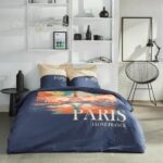 Bedding set - TODAY - JAVA - 2 people - 240x220 cm - Cotton - Paris print - Blue