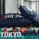 Bedding set - TODAY - JAVA - 2 people - 240x220 cm - Cotton - Tokyo print - Turquoise - Image 2