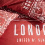 Bedding set - TODAY - JAVA - 2 people - 240x220 cm - Cotton - London print - Red - Image 2