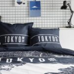 Bedding set - TODAY - JAVA - 2 people - 240x220 cm - Cotton - Tokyo print - Dark blue - Image 3