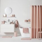 Waffle Shower Curtain - Pink - Polyester - 180 x 200 cm - 12 Hooks - UTILITY - TODAY - Image 3