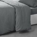 TODAY ESSENTIAL SUCK COVER - 140 x 200 cm - 1 person - 100% UNE cotton - Steel - Image 2