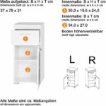 AMANDA bathroom cabinet - 1 door + 1 drawer - Glossy white - L37 x D31 x H79 cm - Image 6