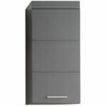 Bathroom wall unit - AMANDA - 1 door - Glossy grey - 37 x 77 x 23 cm