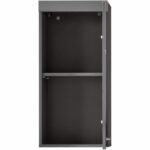 Bathroom wall unit - AMANDA - 1 door - Glossy grey - 37 x 77 x 23 cm - Image 3