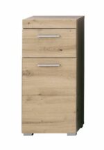 Bathroom base unit - AMANDA - 1 door + 1 drawer - L37 x D31 x H79 cm - Glossy Grey - Image 3