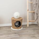 TRIXIE cozy shelter - With scratching ball - ø 36 × 50 cm - Taupe - Image 3