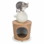 TRIXIE cozy shelter - With scratching ball - ø 36 × 50 cm - Taupe - Image 4