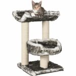 TRIXIE Isaba Cat tree Height 62 cm black and white plush and natural sisal