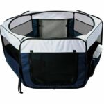 Enclosure with net/base - TRIXIE - ø 150 × 65 cm - Turquoise / Light grey - Image 2