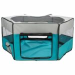 Enclosure with net/base - TRIXIE - ø 150 × 65 cm - Turquoise / Light grey - Image 3