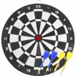 Target and dart set - SPORT AND FUN - Rolled paper - 4 darts - Diameter 25 cm