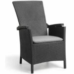 VERMONT Multiposition armchair in woven rattan look resin - Gray - Image 2