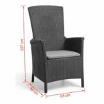 VERMONT Multiposition armchair in woven rattan look resin - Gray - Image 4