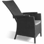 VERMONT Multiposition armchair in woven rattan look resin - Gray - Image 5