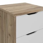 Clumard 4 drawers - in particle panels - Chene and white decor - Contemporary - L 45 x D 42 x H 108 cm - Image 6