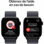 Apple Watch Series 10 GPS - 42mm - Jet Black Aluminum Case - Ink Sport Loop Strap - Image 6