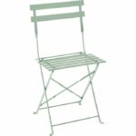 Bistro set for 2 people - 60 cm round table with 2 chairs - Powder-coated steel - Celadon green - Image 3