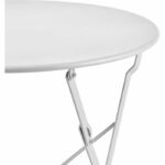 Bistro set - Garden meal set - Folding table Diam. 60 cm + 2 chairs - Heat steel - Gray - Image 6